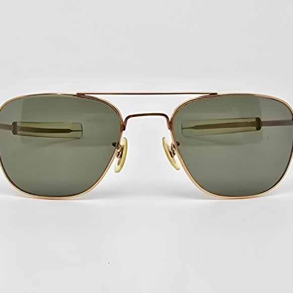American Optical AO HGU-4/P 1/10 12K Gold Green Lens Military Aviator Sunglasses - Picture 2 of 16